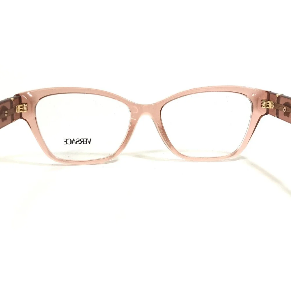 Versace Eyeglasses Frames MOD.3344 5434 Clear Pink Gold Medusa Logos 52-16-140